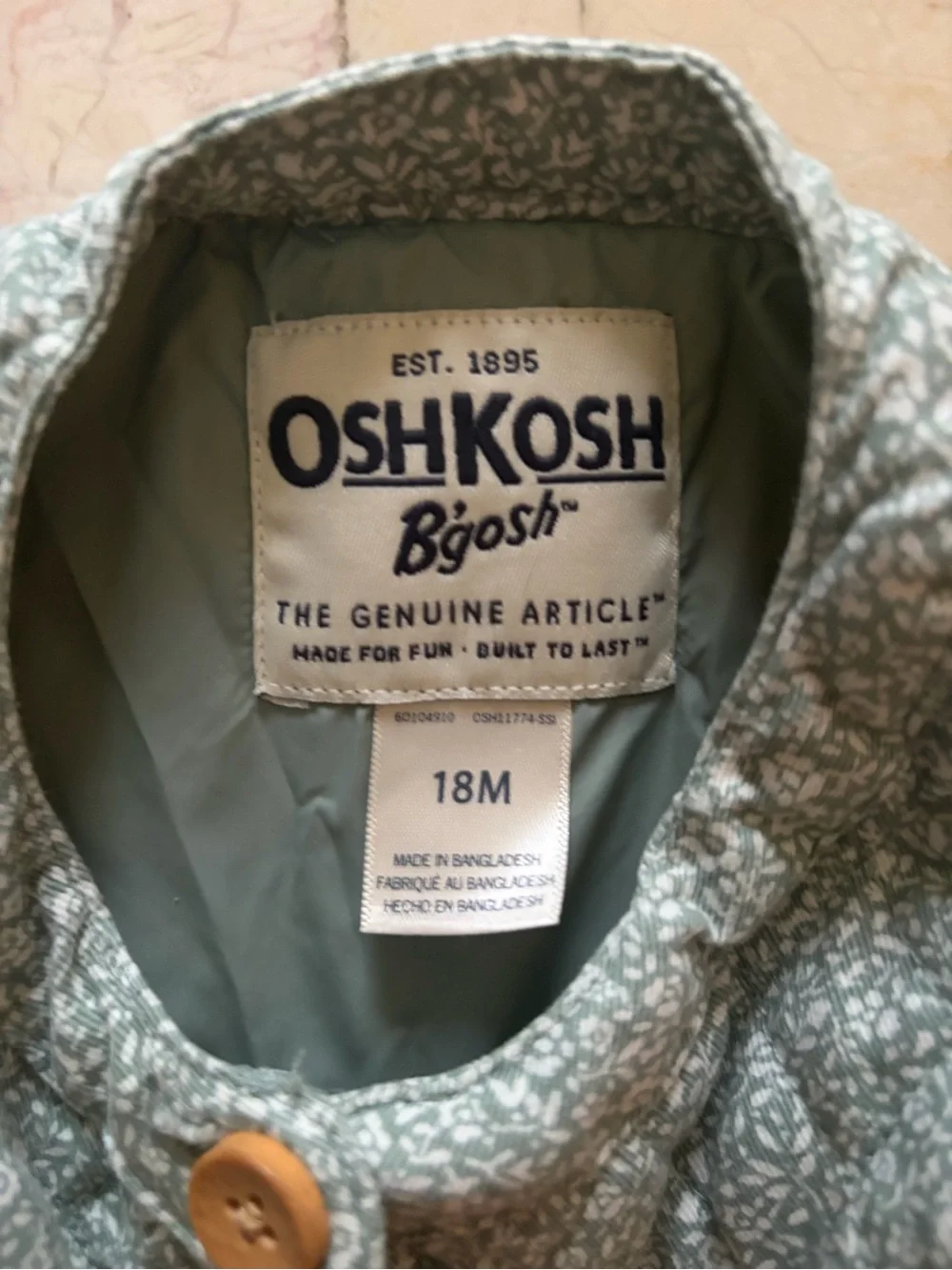 OshKosh Bgosh easy closure soft